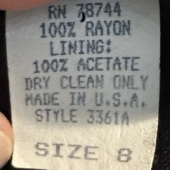 Vintage Black Midi Dress Gold Button Embroidered Trim Ann Tobias Size 8 USA - Picture 9 of 9